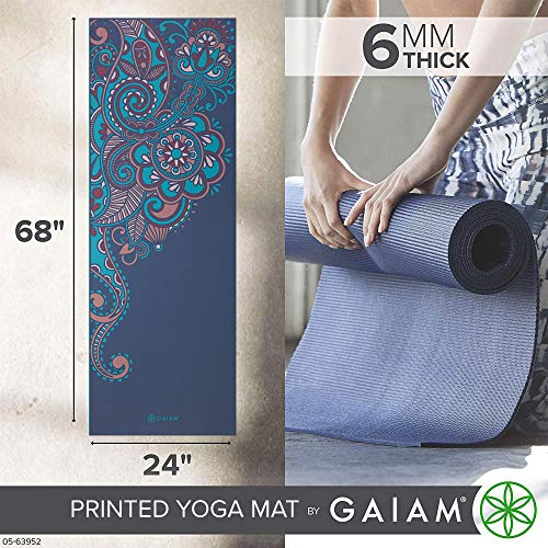 Gaiam Tapete de ioga com estampa premium extra grossa antiderrapante para exercícios e fitness para