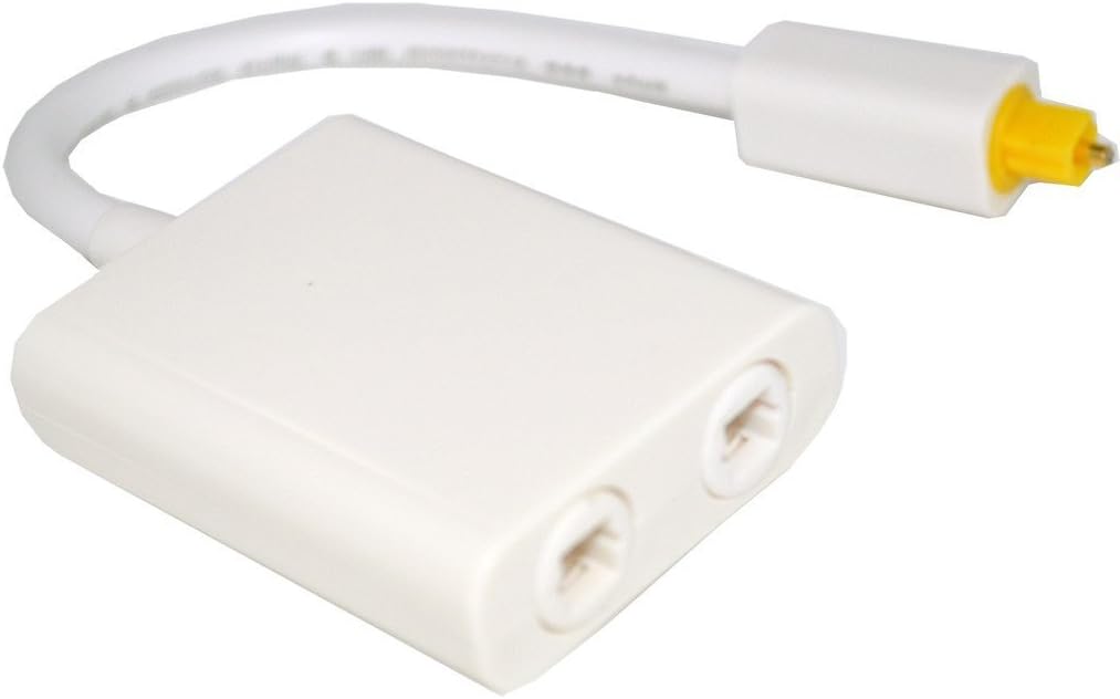 Fiber Optic Splitter 1 in 2 Out, VONOTO White Toslink Digital Optical Fiber Optic 1 to 2 Out Audio Splitter Optic TOS Link Converter Adapter for CD Player DVD Player CD/DVD PS3 X-Box360¡­