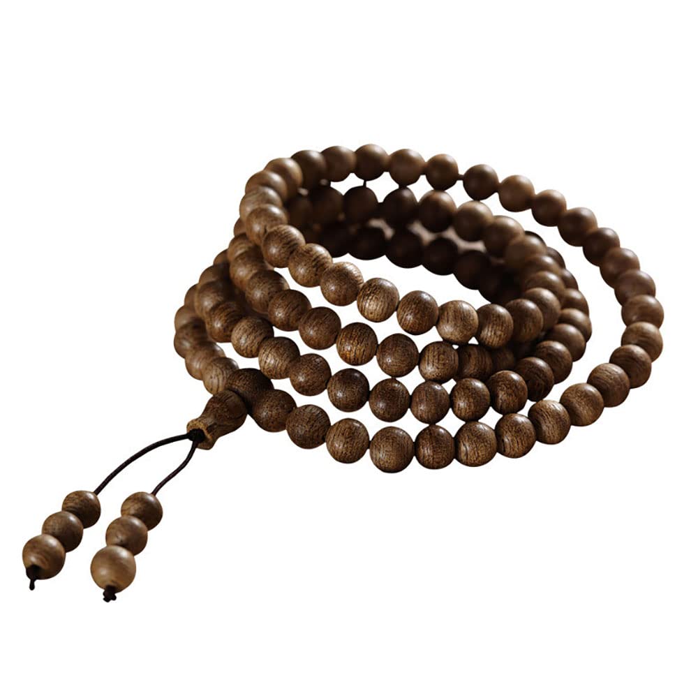 Natürliches 108 Adlerholz-Buddha-Perlen-Armband, mehrkreisiges Gebet, Yoga-Handgelenk-Zubehör für Männer und Frauen, 6 mm