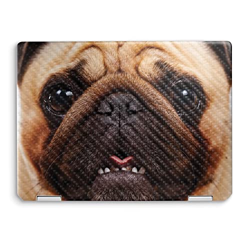Image of MightySkins Carbon Fiber Skin Compatible with HP Spectre x360 14 inch (2022) Full Wrap Kit - Pug | Protective, Durable Textured Carbon Fiber Finish | Easy to Apply | Made in The USA