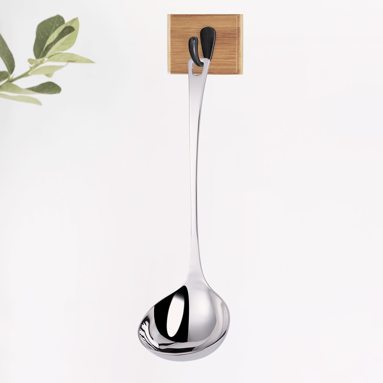 Cucharón de cocina de 4 onzas, cucharón de sopa de 11 pulgadas, cucharón de cocina de acero inoxidable 18/10, accesorios de cocina para remover porciones y servir sopas, salsas, guiso de chile