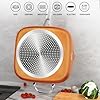 FELAMP 9.5-Inch Ceramic Nonstick Deep Square Frying Pan Set with Glass Lid, Stainless Steel Fry Basket & Steamer Rack, Induction Compatible, Oven &Dishwasher Safe, 4-Piece Copper Pan Chef Cookware Set #2