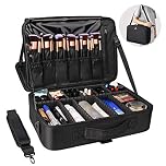 Relavel Makeup Bag Cosmetic Case Portable Travel Makeup Train Case Beauty Box Waterproof Makeup Organiser Cosmetic Artist Storage Bag for Women with Removable Compartment