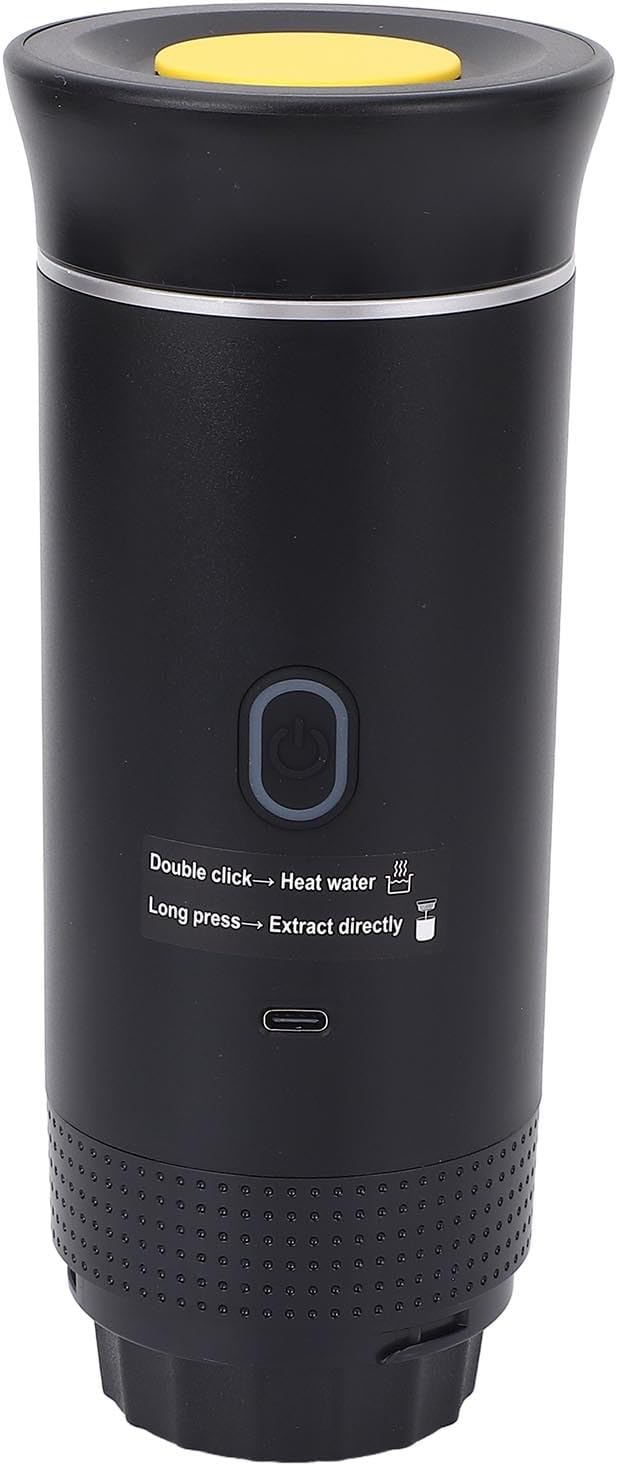 Fabater Portable Coffee Maker, 15 Bar Pressure Cordless Heating Lithium Battery Portable Maker, Electric Machine with For DG Pods Powder Box For Home Office Car
