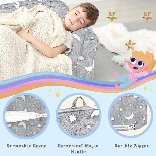 Toddlerchairglowinthedarkkidsfoamchairwithremovableandwashablecovercarryinghandletoddlerarmchairkidschairtoddlercouchmoongrey Urban Country Home Decor Toddler chair glow in the dark kids foam chair with removable and washable cover carrying handle toddler armchair kids chair toddler couch moon grey urban country home decor