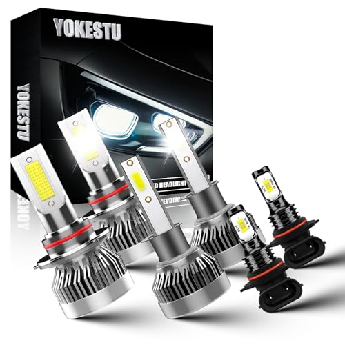 YOKESTU Fit For Subaru Outback 2000 2001 2002 2003 2004 High Low Beam and Fog Light Bulbs Kit, 6500K White Light, 600% Brightness, Plug n Play, Pack of 6