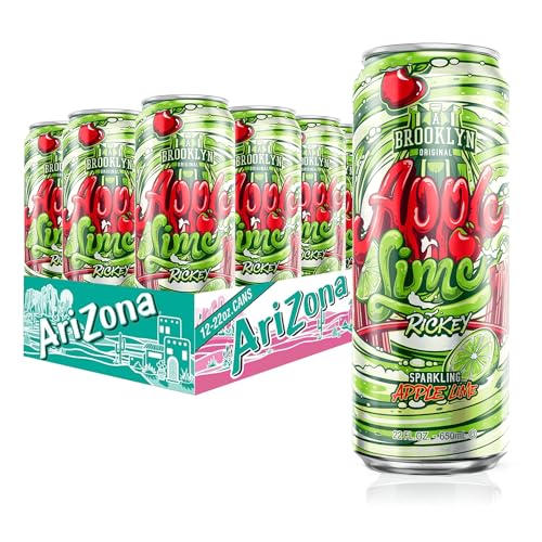 Image of AriZona Apple Lime Rickey Soda | Fruit Juice Cocktail | 22 Fl Oz (12 Pack)