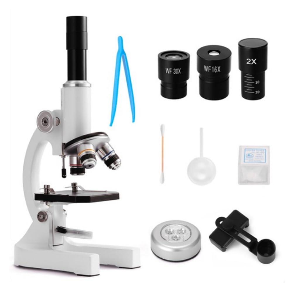 Monokulares Optisches Mikroskop für Grundschüler, Naturwissenschaftlicher und Experimenteller Biologieunterricht, Weihnachts- und Geburtstagsgeschenk