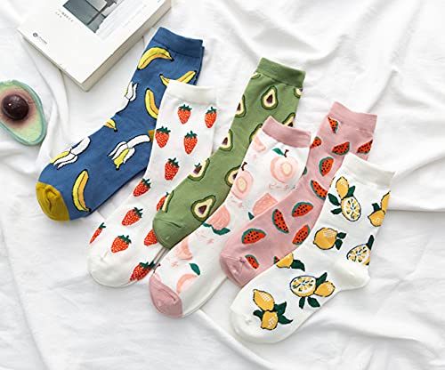 Joylife Fruit Embroidered Crew Socks Cute Pattern Quartz Sock Funny Dress Socks for Women, Ladies, Girls2