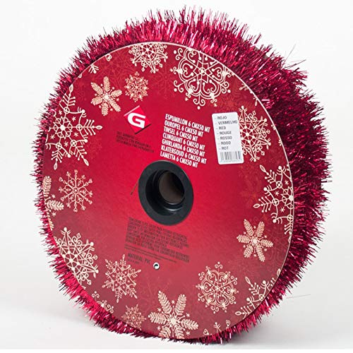 Aurora Store Festone Natale Ghirlanda Orpello Lucido 50 mt Rosso Striscione Diametro 5cm Filo Decorazione Ciniglia Fuori Porta Natalizie Decorazione Addobbi per Negozi,Case, Giardino, Esterni