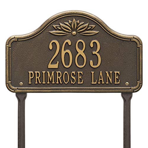 Whitehall Decorative Arch Address Plaque - Standard Lawn (Lawn - Two Line, Bronze/Gold)