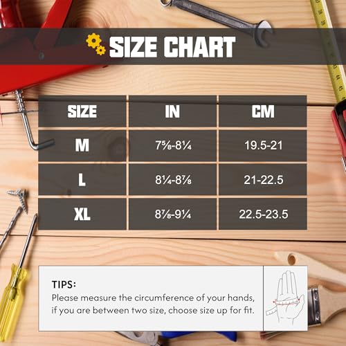 Image of HANDLANDY Work Gloves for Men & Women, Utility Mechanic Working Gloves Touch Screen, Flexible Gardening Gloves for Yard