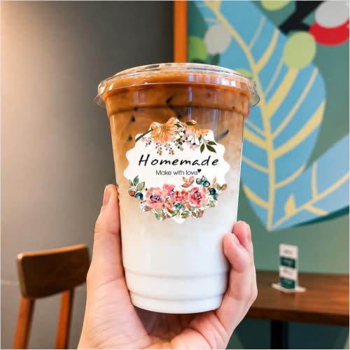 Image of Trifirt Homemade Labels Stickers | Waterproof Self-Adhesive Vinyl Labels for Homemade Food Jars, Pickles, Jam, Honey, Cookies, Bakery, Gifts & Small Business Packaging