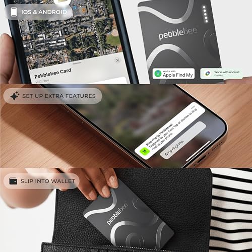 Image of Pebblebee Card 5 | Rechargeable Bluetooth Wallet Tracker Card | Thin Eco-Friendly Alternative Tracking Card to Air Tag & Android Tracker | 18-Month Battery | Inbuilt Link Scan-to-Return & Phone Finder