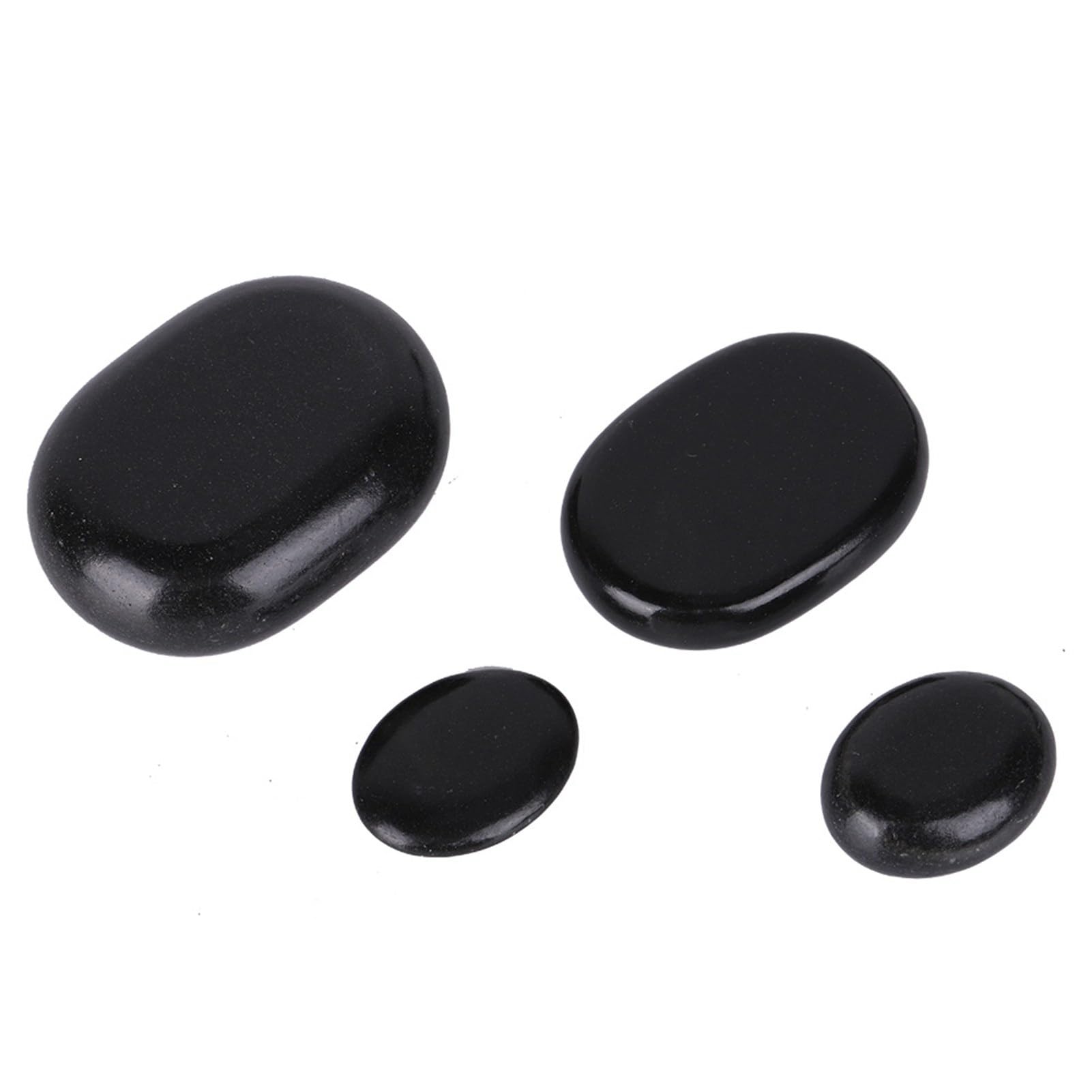 Fockety Ensemble de Pierres de Massage en Basalte Noir, Spa Chaud, 20 Pièces, Massage Complet des Pieds, Relaxation, Pierre Lisse, Voûte Plantaire, Orteils, Jambes Noires