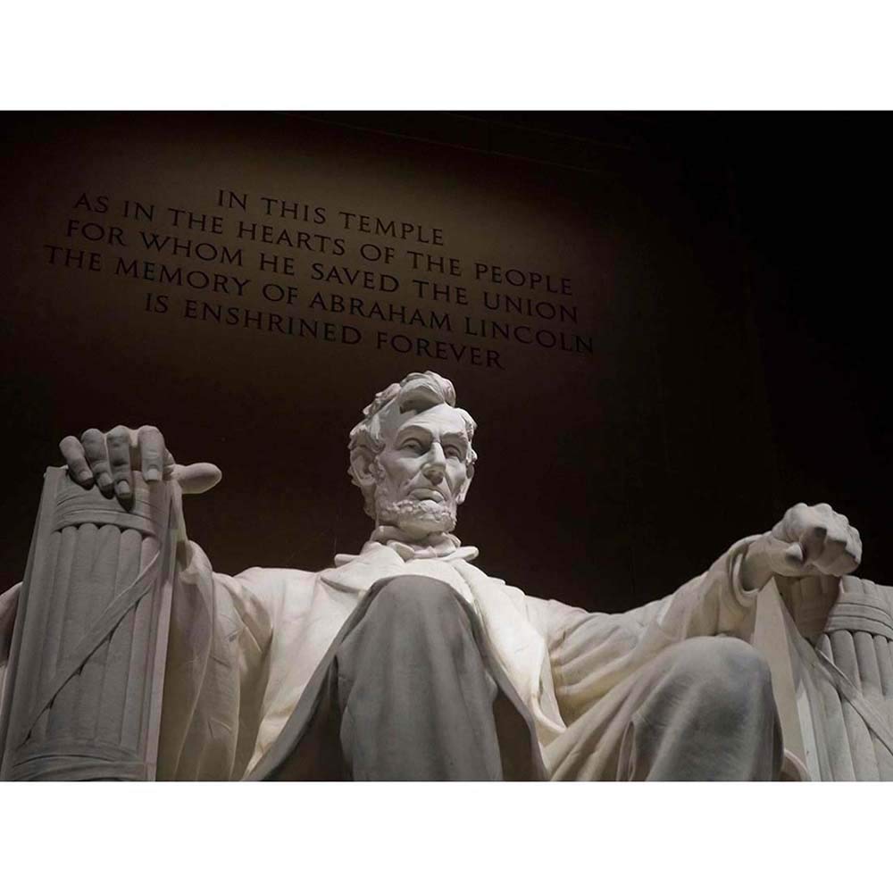 Wee Blue Coo Photography Landmark Statue Abraham Lincoln Memorial USA Art Print Poster Wall Decor 12X16 Inch