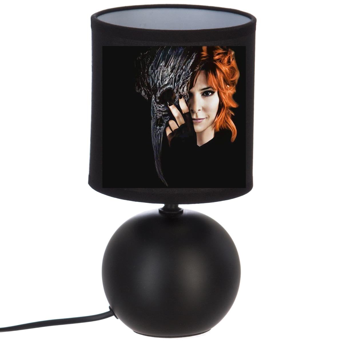 L'idée Lampe de Chevet Noir Mylène Farmer Céramique Coton