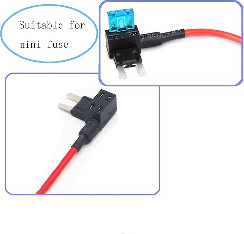 Miniatura 2 de Paquete de 2 adaptadores de fusible para agregar un circuito para mini-cuchilla + 8 fusibles mini (5A, 7.5A, 10A, 15A)