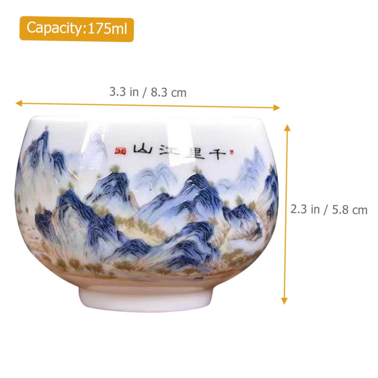 Taza de Cerámica para Té de Estilo Tradicional Diseño Pintado a Mano, Multiuso y Decorativa Adecuado para Casa o Casa de Té