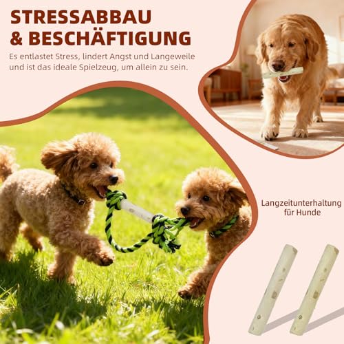 KLINNA 2 Stück Hunde Kaffeeholz Kauknochen | Holzknochen als Hundespielzeug für Natürliche Zahnpflege & Beschäftigung | Robustes Kauholz für Welpen und Kleine Hunde, Kaffeeholz für Kauholz