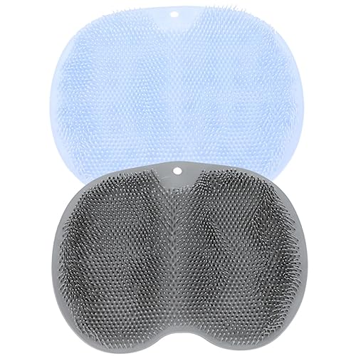 TOVINANNA 2 Pack Shower Foot Massager Non-Skid Bathroom Pad Suction Soft TPE Foot Cleaning Scrubber Brush