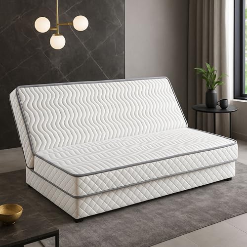 Literie Julien Matelas Ferme pour Tous Clic Clac 130x190 x 10 cm - Découpe Assise 70 cm - 5 Zones de Confort - Noyau Poli Lattex HR Dernière Génération - Très...