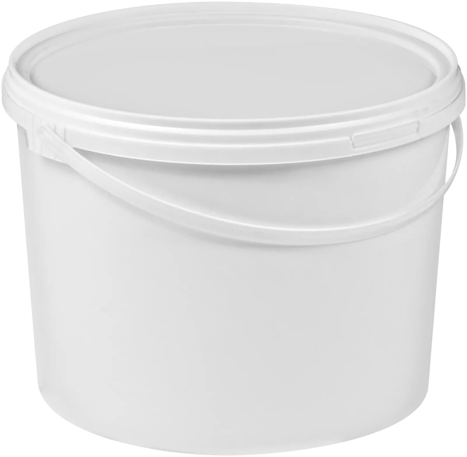 Muddy Hands White Pack Of 5 - 5 Litre Plastic Buckets With Tamper Evident Lids & Carry Handles - Multi Purpose Storage Containers Tubs