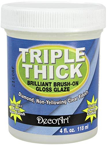 DecoArt TG01-10 Triple Thick Gloss Glaze 4-Ounce Triple Thick Gloss Glaze (Jar) White