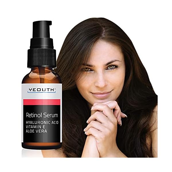 Retinol-Serum-25-with-Hyaluronic-Acid-Aloe-Vera-Vitamin-E-Boost-Collagen-Production-Reduce-Wrinkles-Fine-Lines-Even-Skin-Tone-Age-Spots-Sun-Spots-1-fl-oz-Yeouth--2oz YEOUTH Retinol Serum for Face with Hyaluronic Acid - Face Serum for Women - Hydrating Serum - Retinol for Face - Resurfacing Retinol Serum - For All Skin Types 2oz