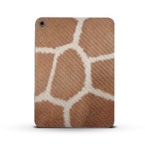 Image of MightySkins Carbon Fiber Skin Compatible with Apple iPad 10.9 inch 10th Gen (2022) Full Wrap Kit - Giraffe Print | Protective, Durable Textured Carbon Fiber Finish | Easy to Apply | Made in The USA