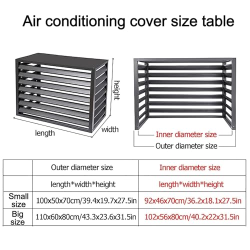 Housse de Protection en Aluminium pour climatiseur extérieur, résistante aux intempéries, avec Brise-Vue décoratif. Idéale pour la Protection des unités de climatisation