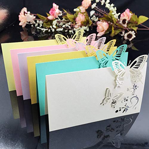 Cartões de mesa NUOBESTY 50 peças, cartões de mesa, cartões de assento com estampa de borboleta, bar