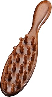 Sandalwood Loc Brush For Dreads, Wooden Round Dreadlock Scalp Comb Dread Massager Dandruff Head Curly Pro Scrubber Defining Long Teeth No Static For Wet Dry Hair Scalp Care And Hair Styling Brown
