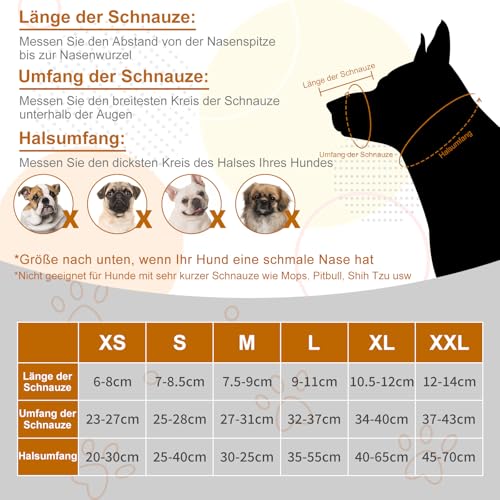 Arblina Hund Maulkorb, Weiches Netz Atmungsaktiv Maulkorb für Kleine, Mittlere, Große Hunde, Anti-Rutsch Verstellbar Maulkörbe mit DREI Riemen & Licht-Reflektierende Einfädeln, Schwarz, XS