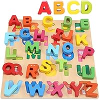 Wondertoys Wooden Uppercase Alphabet Puzzles for Toddlers