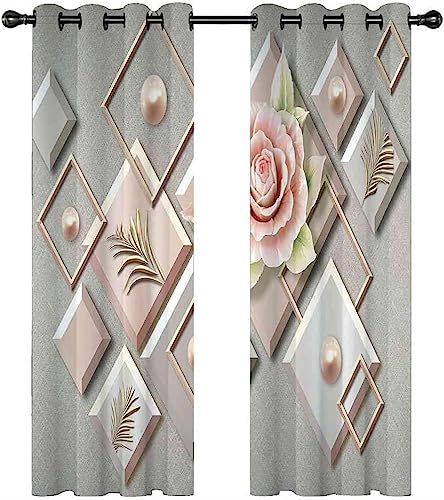 Rideaux à oeillets fleurs abstraites pour chambre enfant et salon occultant