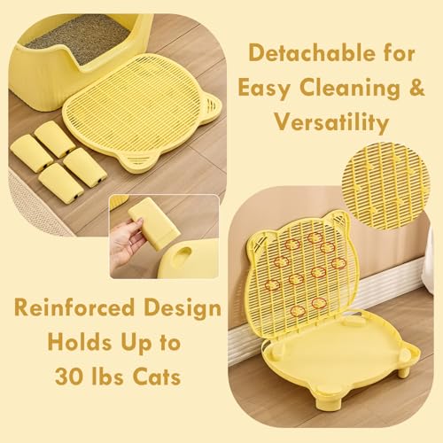 Image of SpaceTime Cat Litter Mat Litter Trapping Mat,20.08 inchx15.94 inchx5.91 inchLarge Dual-Layer Cat Litter Box Mat for Kitty,Floor Protection,Waterproof Urineproof(White)