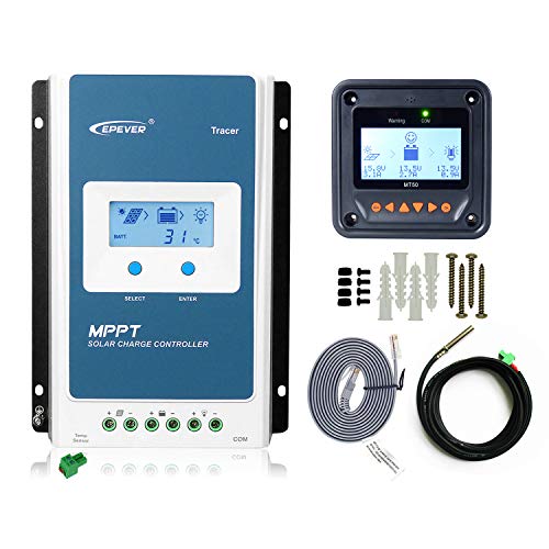 EPEVER MPPT Charge Controller 40A 12v/24v Auto + MT50 Remote Meter Tracer4210AN...