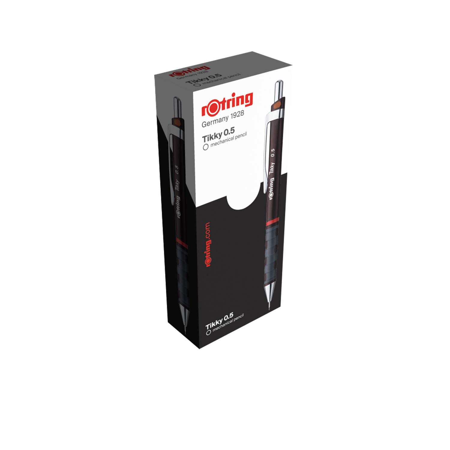 rOtring Tikky-Druckbleistift | farblich gekennzeichnet | 0,5 mm | burgunderroter Schaft | 12er-Box