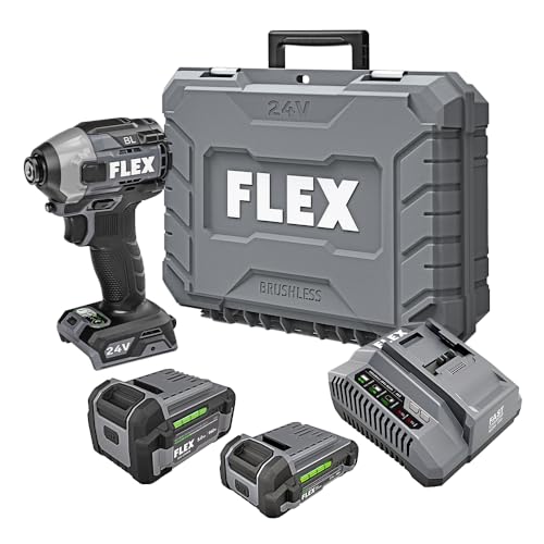 Image of FLEX 24V Brushless Cordless 1 /4-Inch 2,500 In-Lbs Torque Quick Eject Hex Impact Driver Multi-Mode Kit with 2.5Ah, 5.0Ah Lithium Batteries and 160W Fast Charger - FX1371A-2B