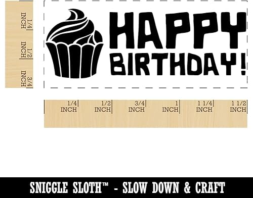 Miniatura 2 de Sello de goma autoentintado con texto en inglés Happy Birthday para magdalenas, profesores, estudiantes, escuela, 1-12 pulgadas, pequeño, tinta roja
