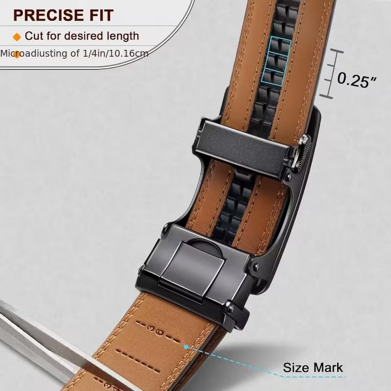 Image of WildHorn Men's Genuine Leather Belt for Men| Premium Auto-Lock Buckle | Adjustable up to 48 inch | Formal & Casual Wear | Micro-Adjust Fit | Stylish Gift Box Included