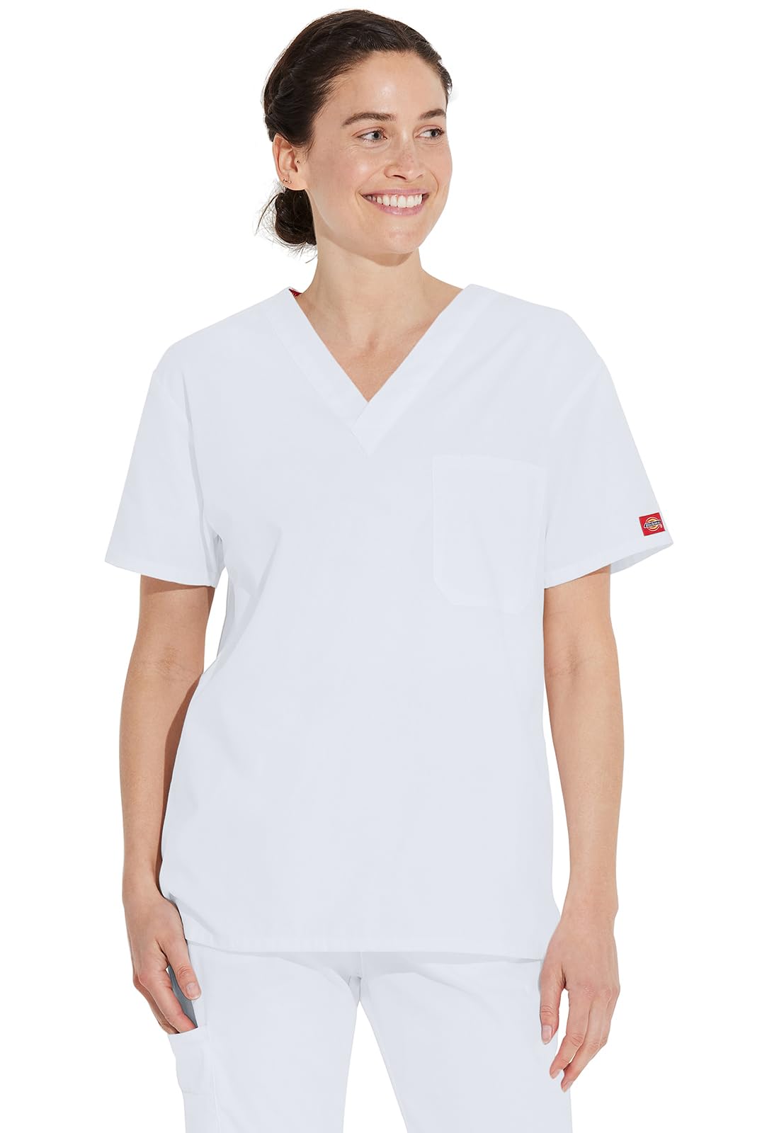 Dickies Men's signature medical scrubs shirts, White, M UK