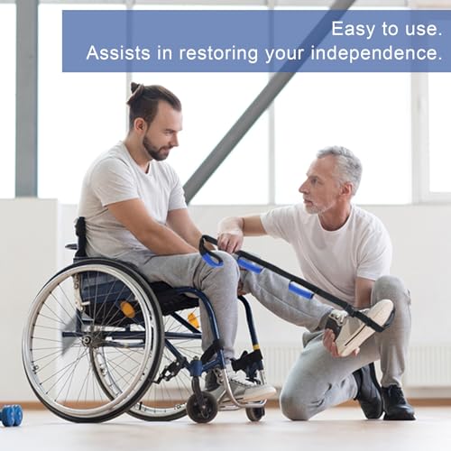 leg lifter 40-52 inch long leg lifter for after hip replacement knee surgery elderly adjustable foot loop padded handles leg lifter strap mobility aids for getting legs in and out of bed