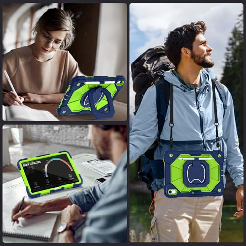 Image of Auizotl Case for iPad (A16) 11th /10th Generation 2025 /2022,Heavy Duty Shockproof 10th Generation iPad Case with 360 Rotating Stand Screen Protector for i Pad 11.0 /10.9 Inch Cover,Navy Green