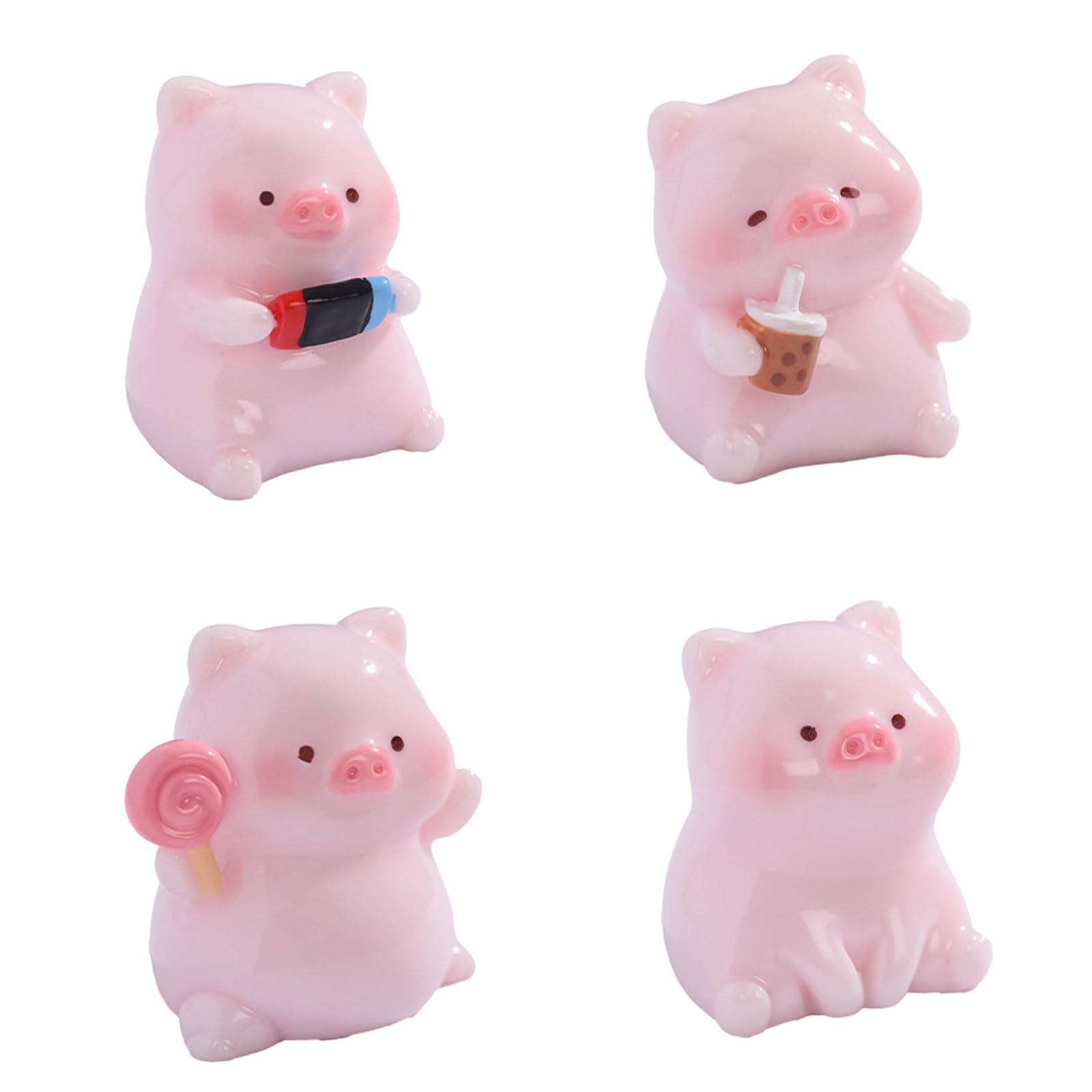 Lerpwige Minis Resin Piggy Statue Educational Toy Figures Miniature Pigs Garden Figurines Cake Toppers Microlandscape Ornament Microlandscape Ornament