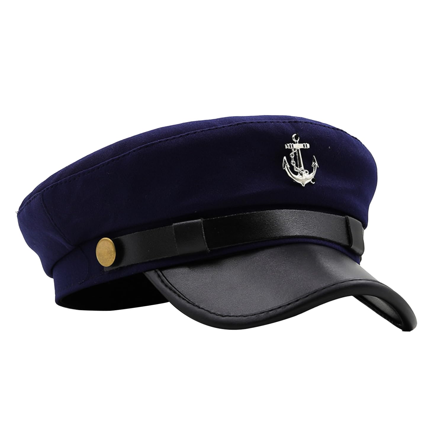 XNHIU Unisex Yacht Captain's Hat - Adult Navy Sailor Costume Hat for Halloween & Party (Dark Blue)