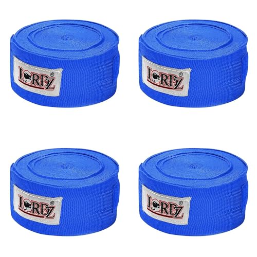 Image of Lordz Cotton /Nylon Boxing Hand Wraps (Set of 2) Combo Semi Elastic Hand & Wrist Support for Kickboxing Training Gym Workout (Size: 122 Inch)