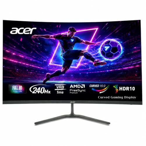 Image of Acer Nitro ED320Q W0 31.5 Inch Curved FHD Gaming Monitor | 240Hz Refresh | 1ms VRB | 1500R VA Panel | FreeSync Premium | HDR10 | 99% sRGB | 2X HDMI 2.1 + DP 1.4 | Stereo Speakers | VisionCare I Black