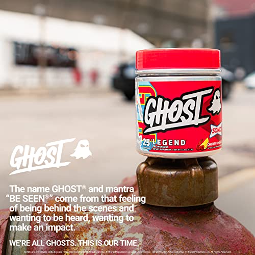 Ghost Legend Pre-Workout Energy Powder, Sonic Cherry Limeade - 25 Servings - Caffeine, L-Citrulline, & Beta Alanine Blend For Energy Focus & Pumps - Free Of Soy, Sugar & Gluten, Vegan #TOP5
